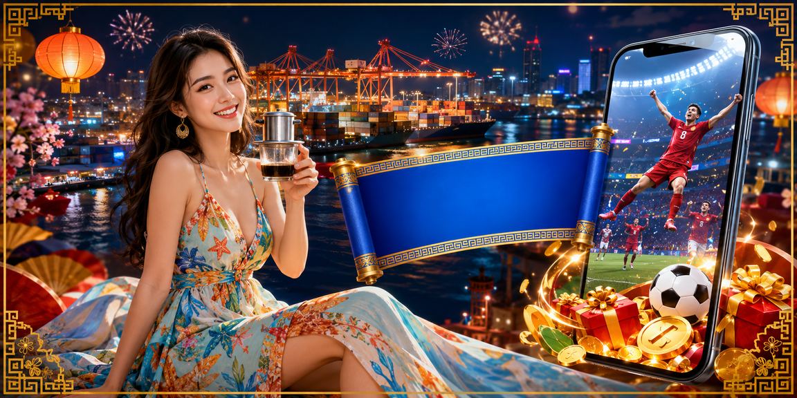 Quán cà phê Hải Phòng minh họa người dùng xem lịch thể thao trên điện thoại